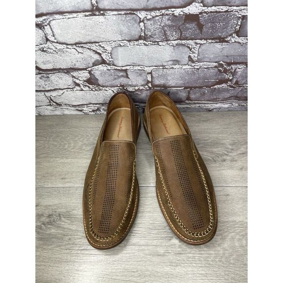 Tommy Bahama Felton Tan Brown Leather Perforated Casual Loafers Men 11M US/44EU - Picture 12 of 16